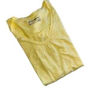 Eddie Bauer Outdoor T-Shirt V-Neck Short Sleeve Top Yellow Women's‎ M